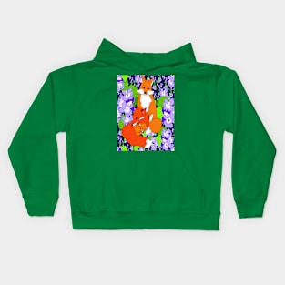 FOX FAMILY AND VIOLETS Kids Hoodie